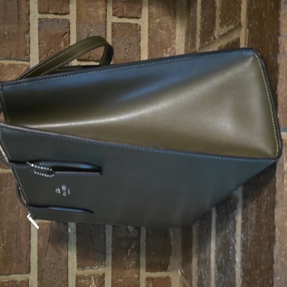 COACH Nina Tote Bag Leather Green - Picture 3 of 9